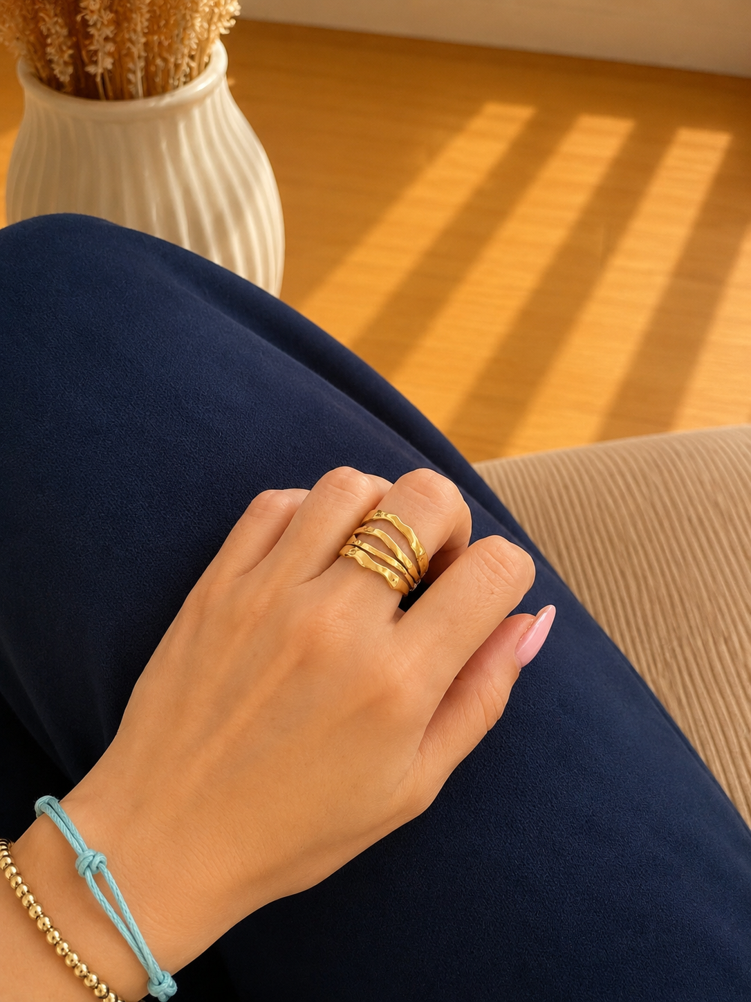 Anello Quattro Fasce Lisce
