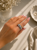 Anello Bombato Croissant Argento
