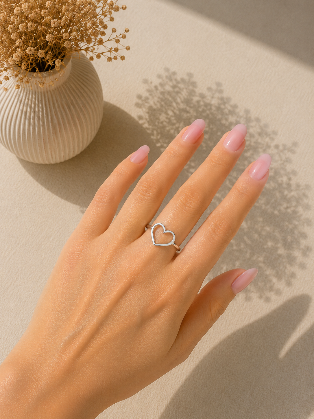 Anello Cuore Aperto Argento