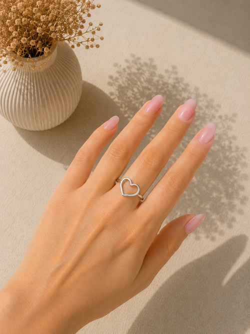 Anello Cuore Aperto Argento