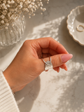 Anello Chevalier Cristallo Goccia Argento