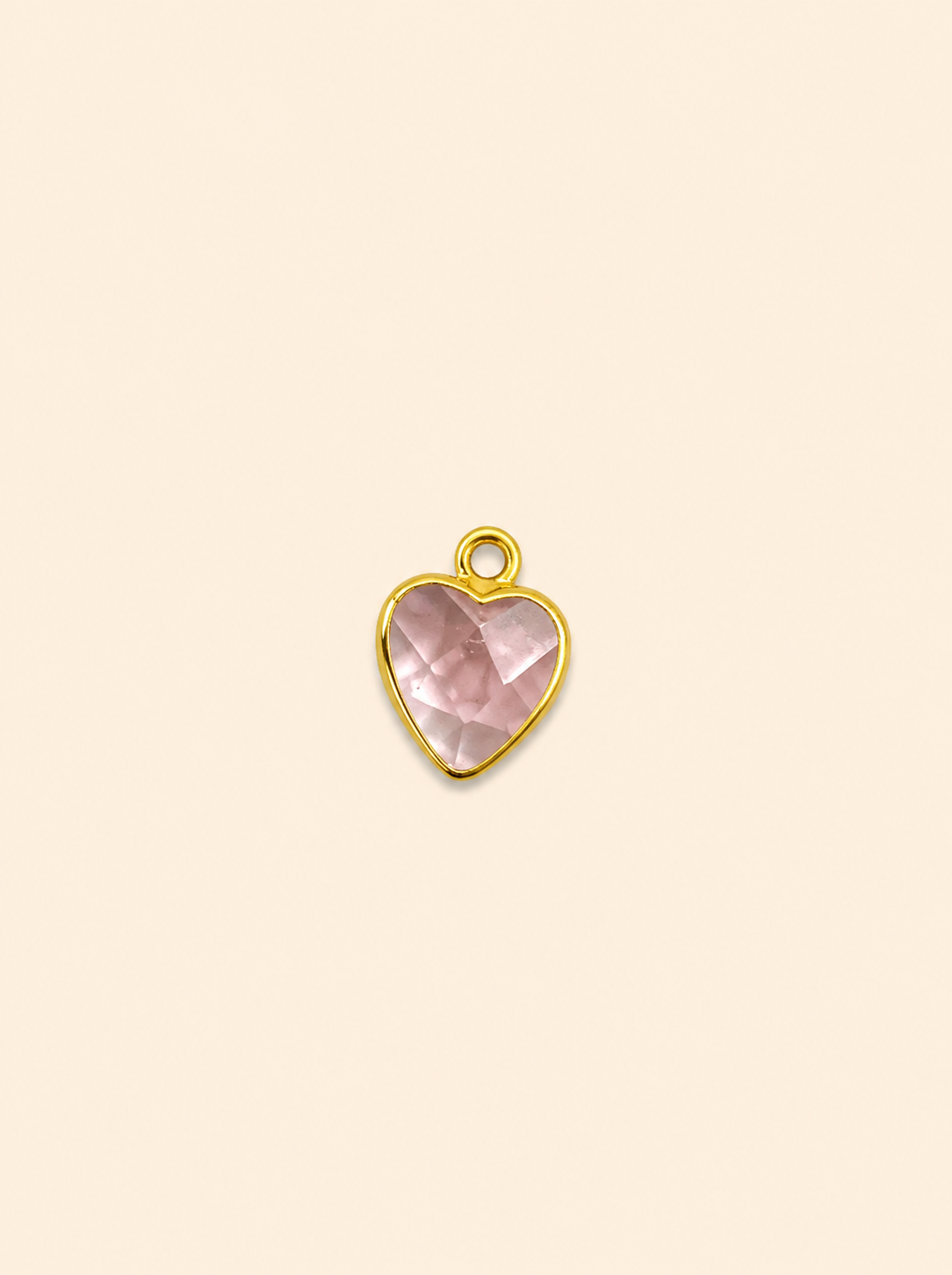 Charm Cuore Quarzo Rosa – Rose Quartz Heart