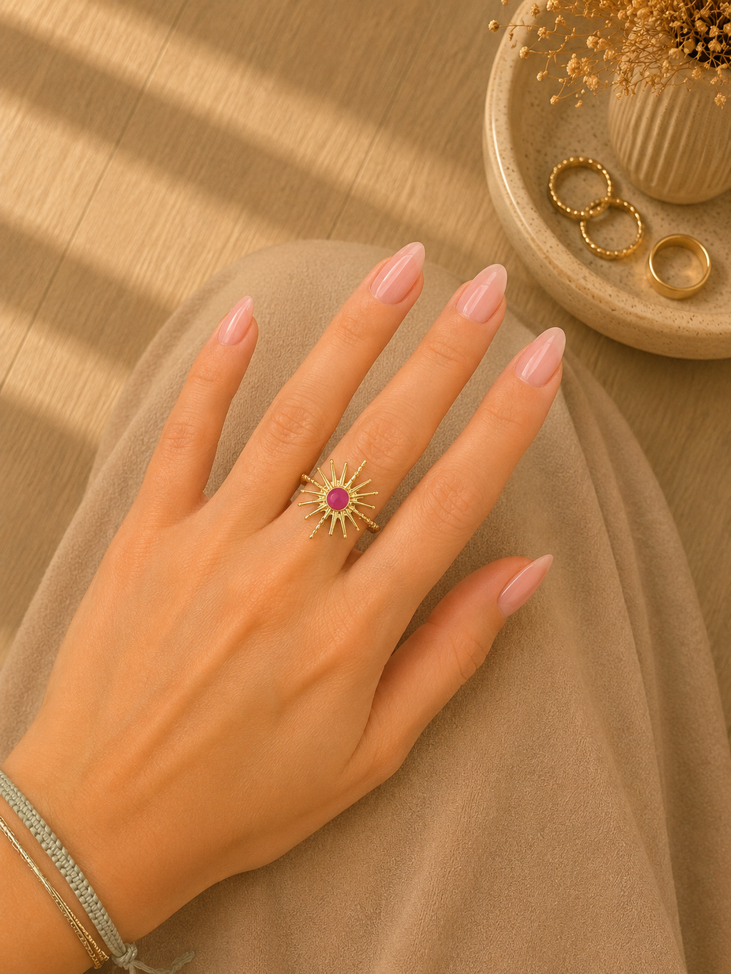 Anello Sole Fucsia