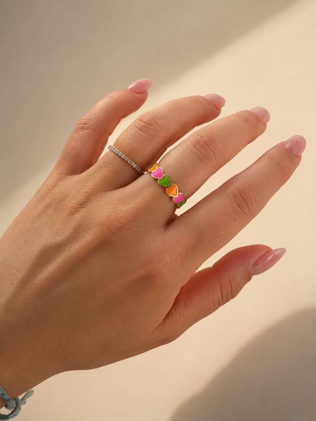 Anello Cuoricini Colorati