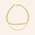 Set Doppia Collana Herringbone + Catena Box Dorata