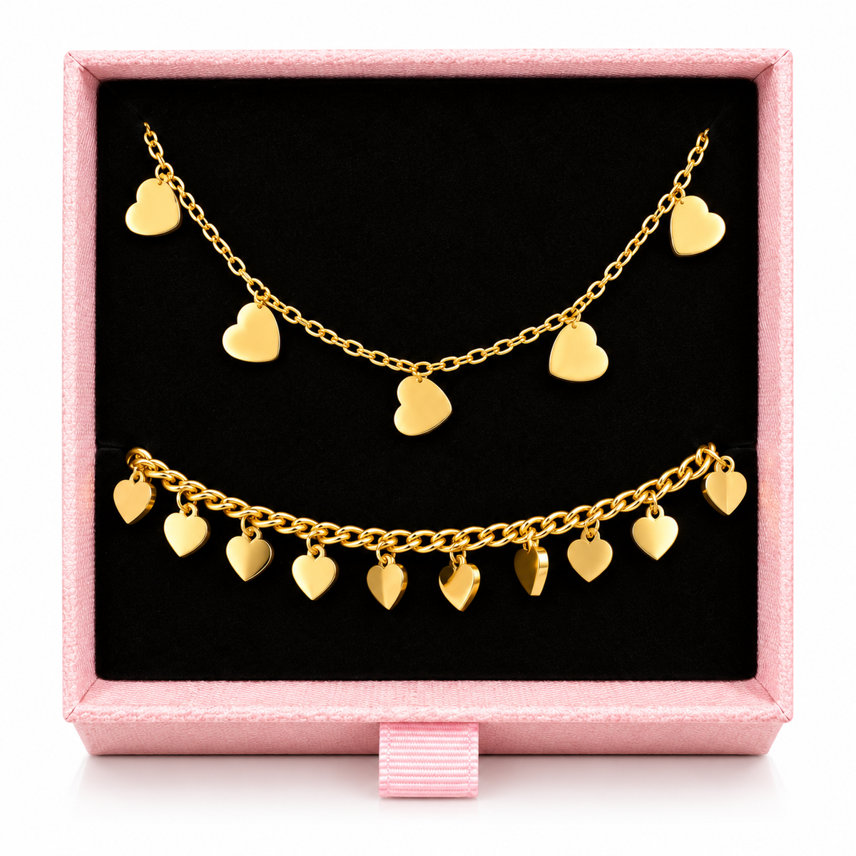 Collana cuori oro