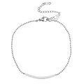 Cavigliera Ball Chain Argentata con Barra Curva Centrale