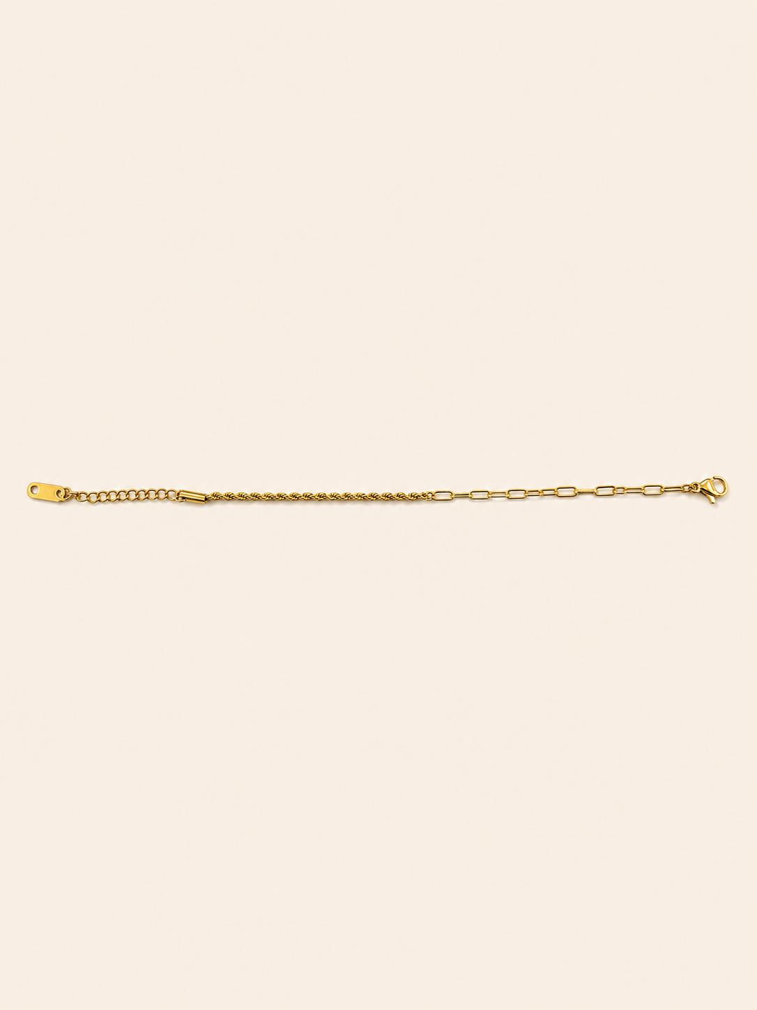 Bracciale Misto Rope + Paperclip – Oro