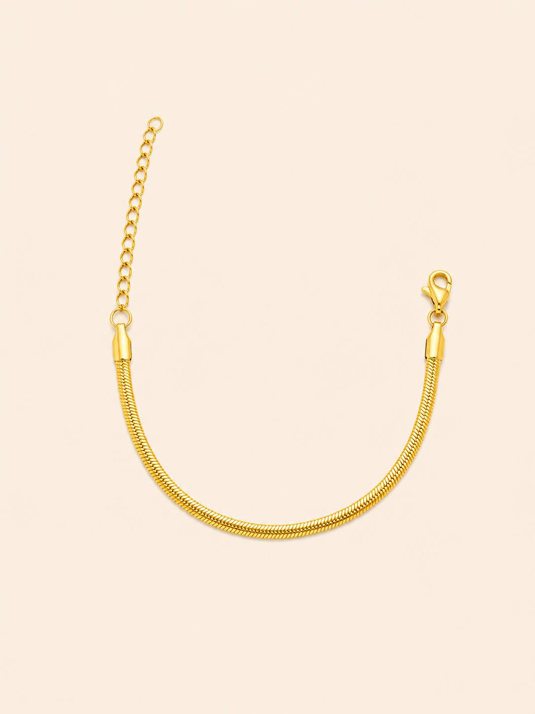 Bracciale Herringbone Piatto – Argento / Oro