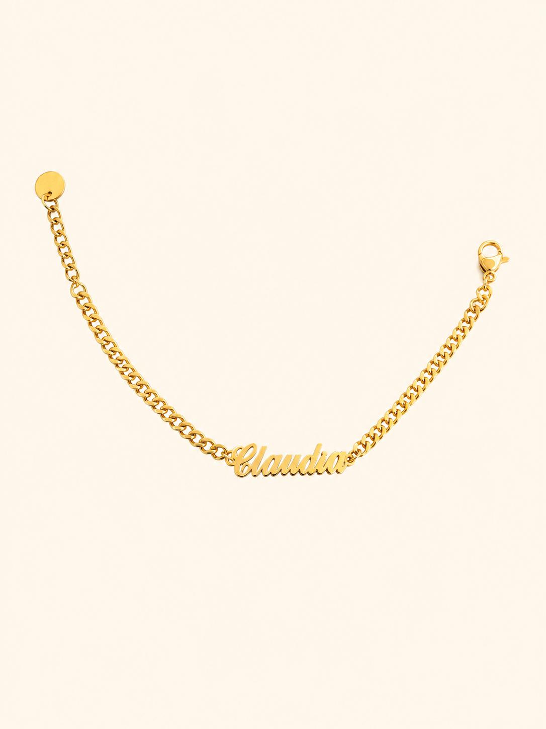 Bracciale con Nome – Catena Grumetta Dorata
