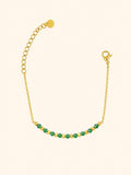 Bracciale Catena Dorata con Cristalli Verdi