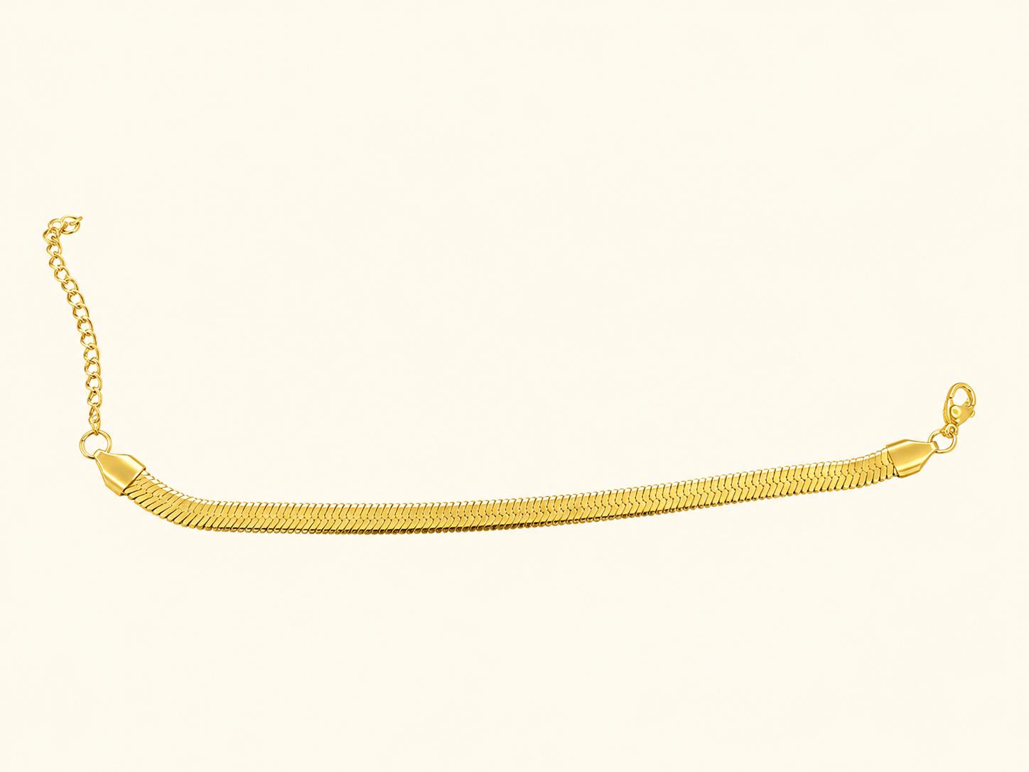 Bracciale Herringbone Piatto – Argento / Oro