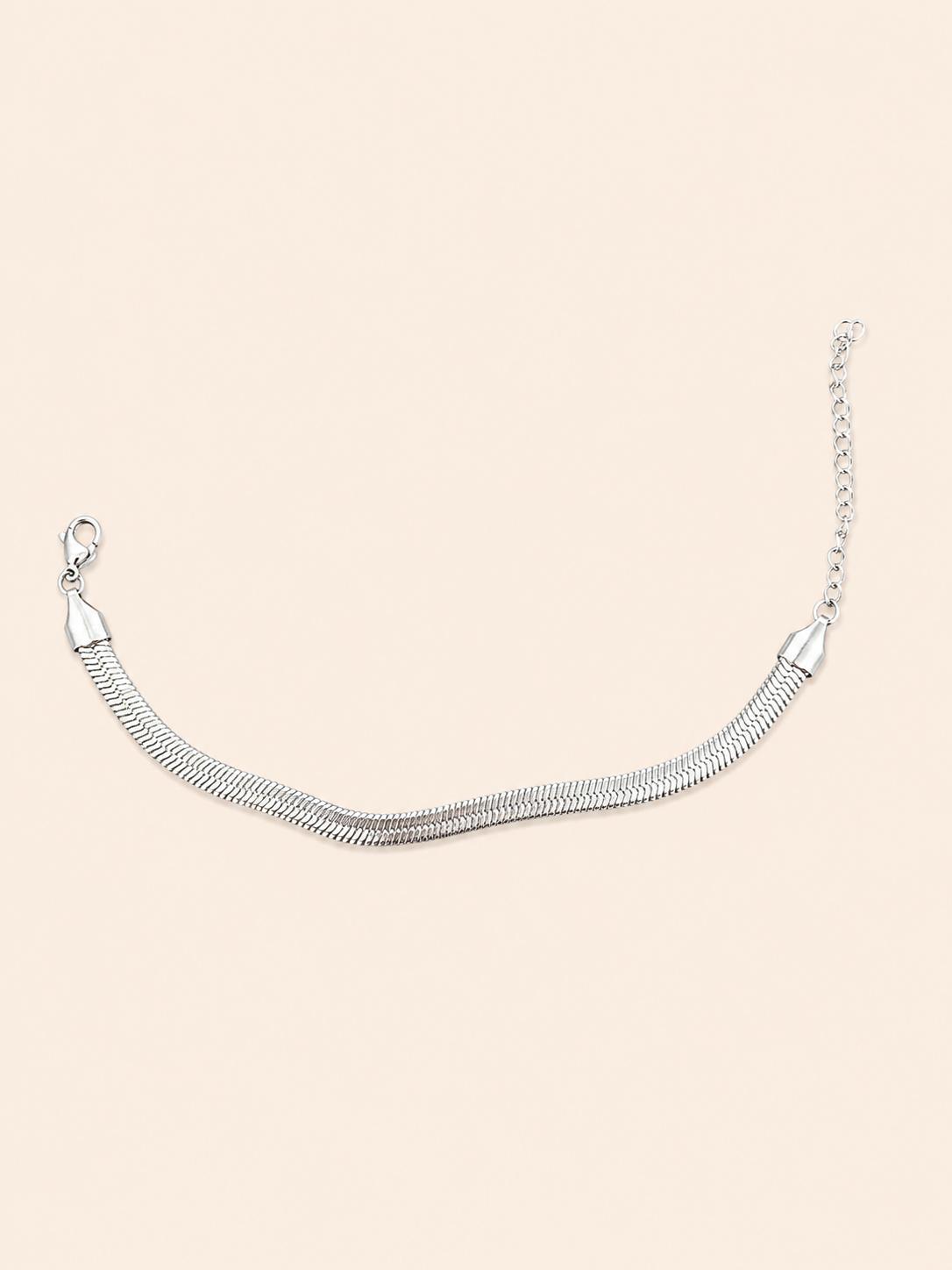 Bracciale Herringbone Piatto – Argento / Oro