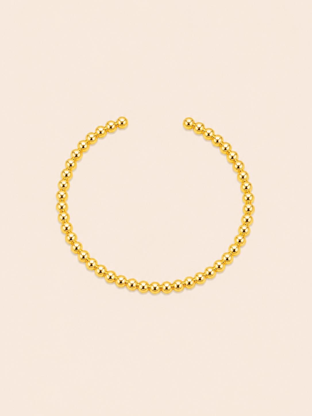 Bracciale Rigido a Sfere – Argento / Oro