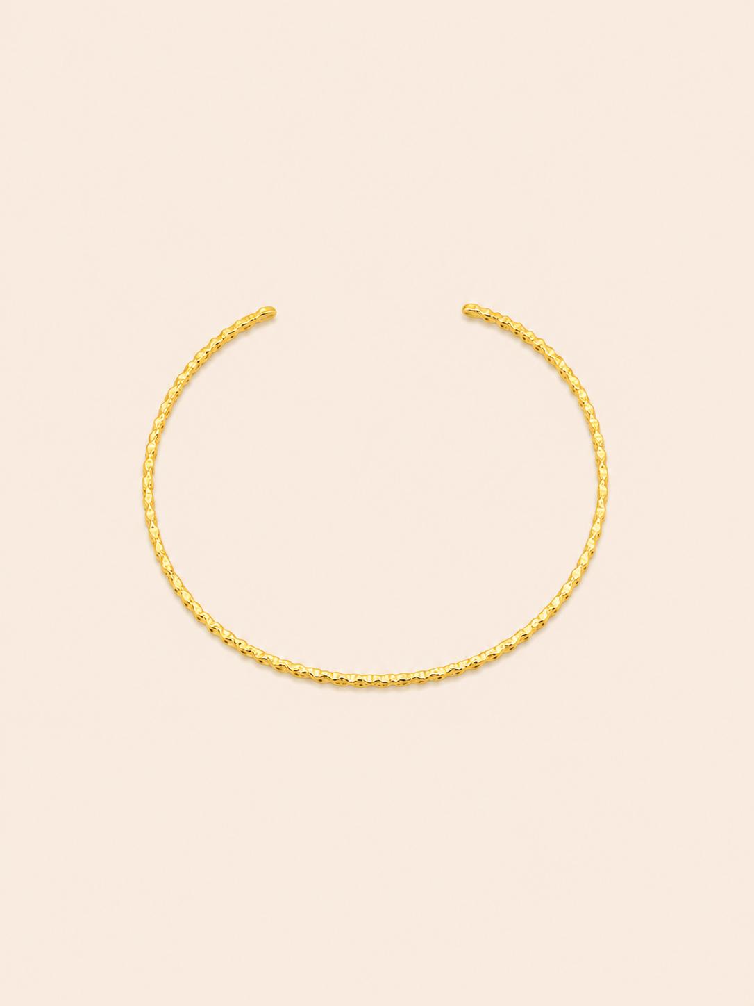 Bracciale Rigido Aperto – Argento / Oro