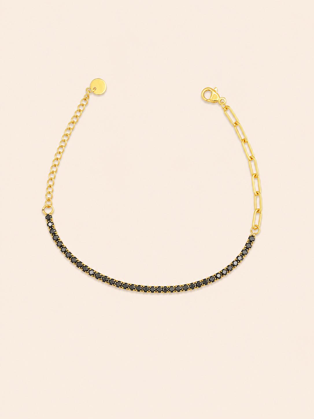 Bracciale Misto Tennis + Paperclip con Cristalli