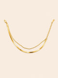 Bracciale Doppio Herringbone + Catena Rolo – Oro