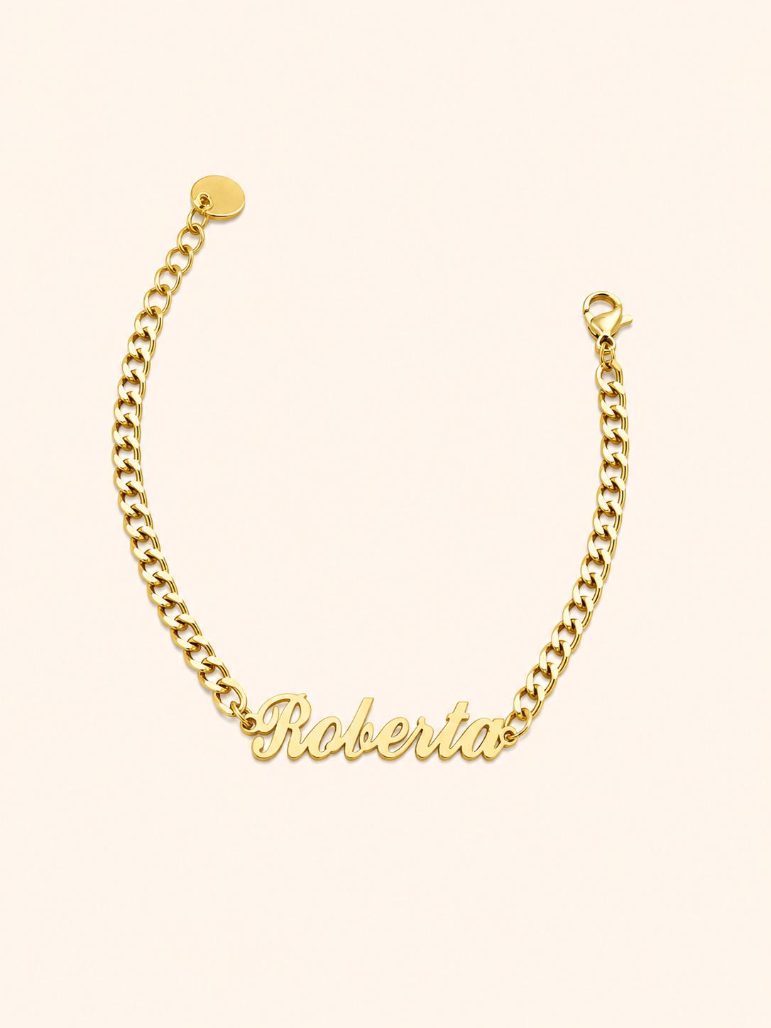 Bracciale con Nome – Catena Grumetta Dorata