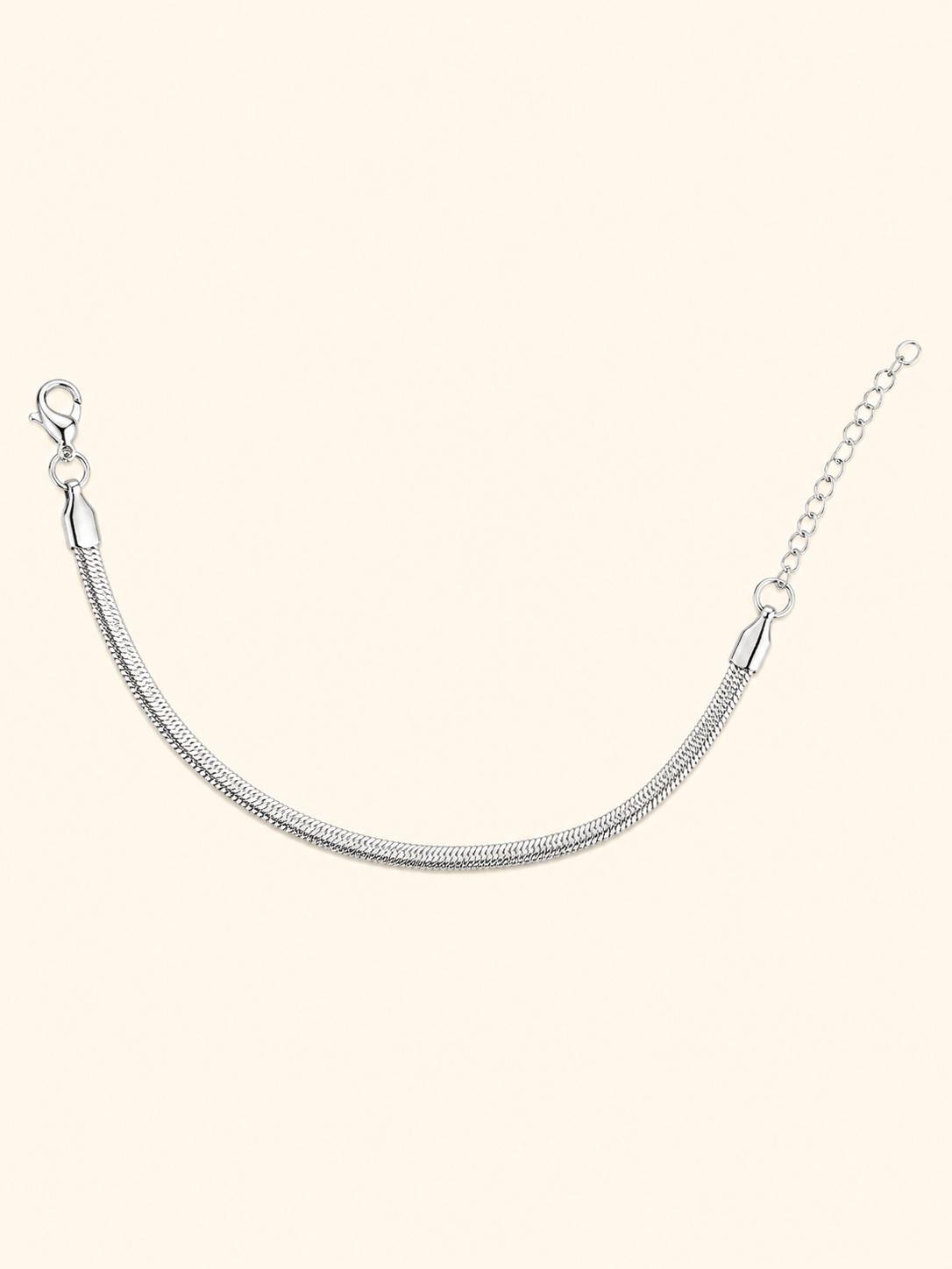 Bracciale Herringbone Piatto – Argento / Oro
