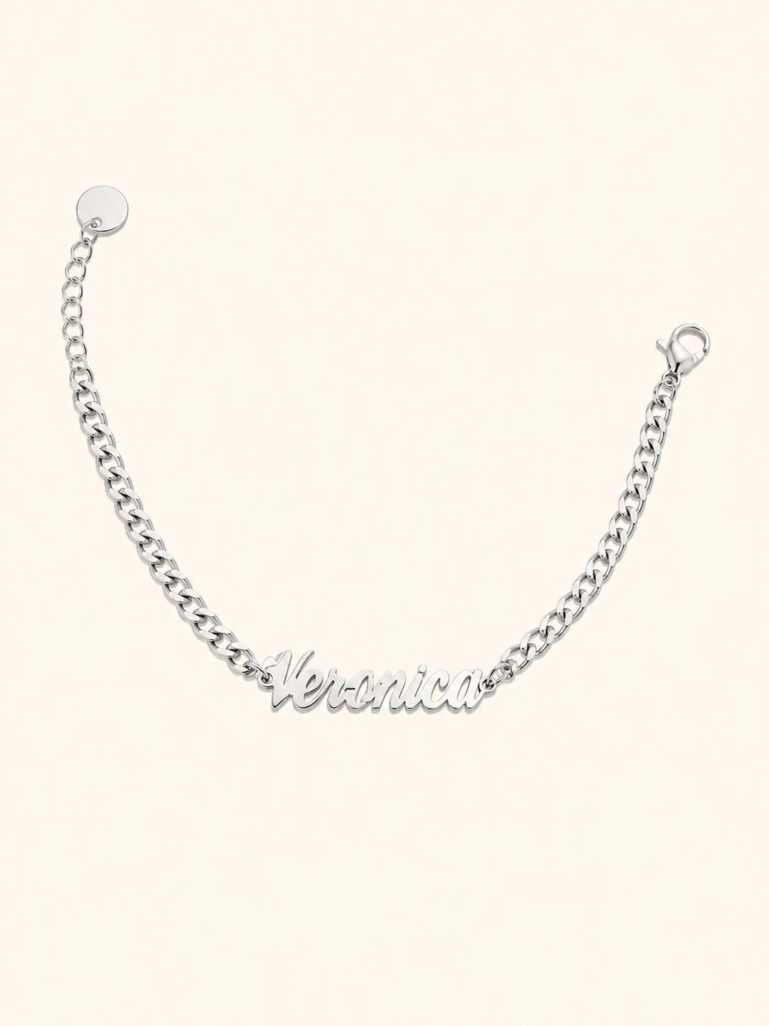 Bracciale con Nome – Catena Grumetta Argento
