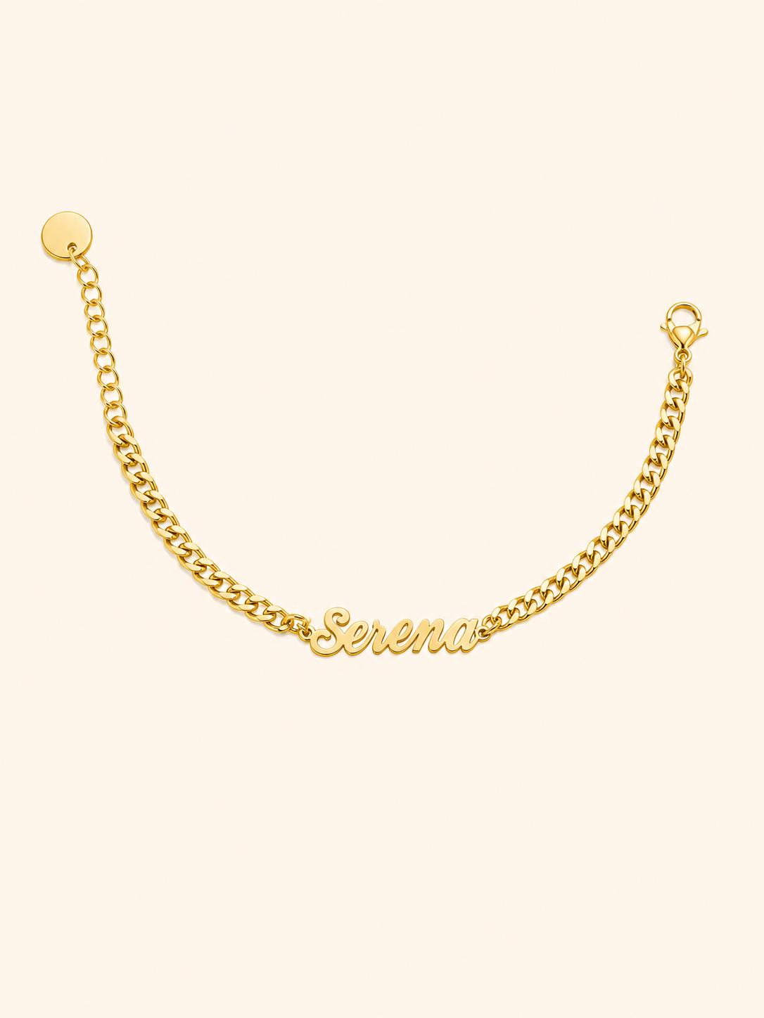 Bracciale con Nome – Catena Grumetta Dorata