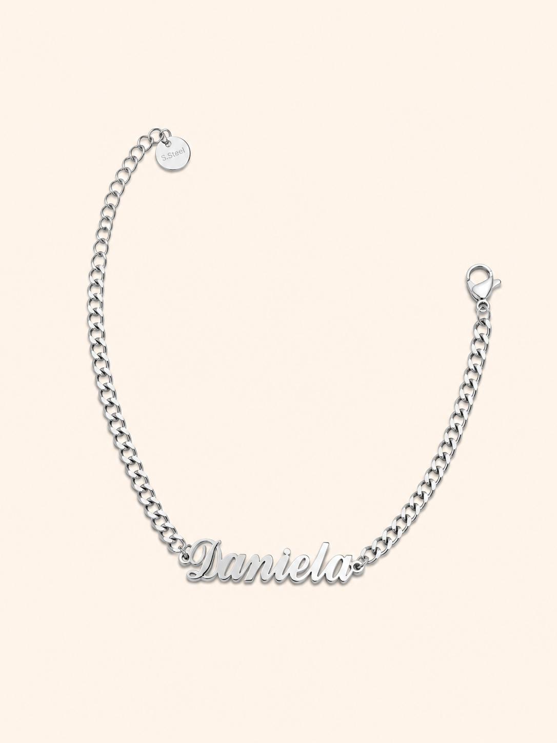 Bracciale con Nome – Catena Grumetta Argento
