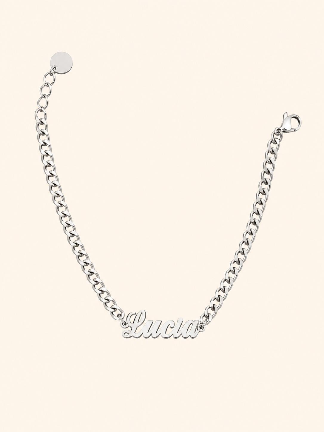 Bracciale con Nome – Catena Grumetta Argento