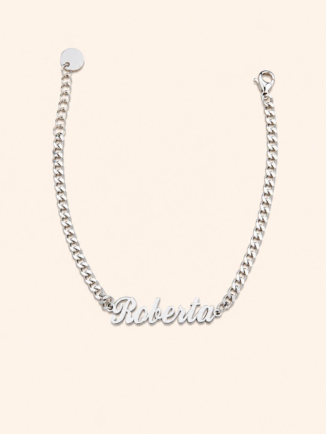 Bracciale con Nome – Catena Grumetta Argento