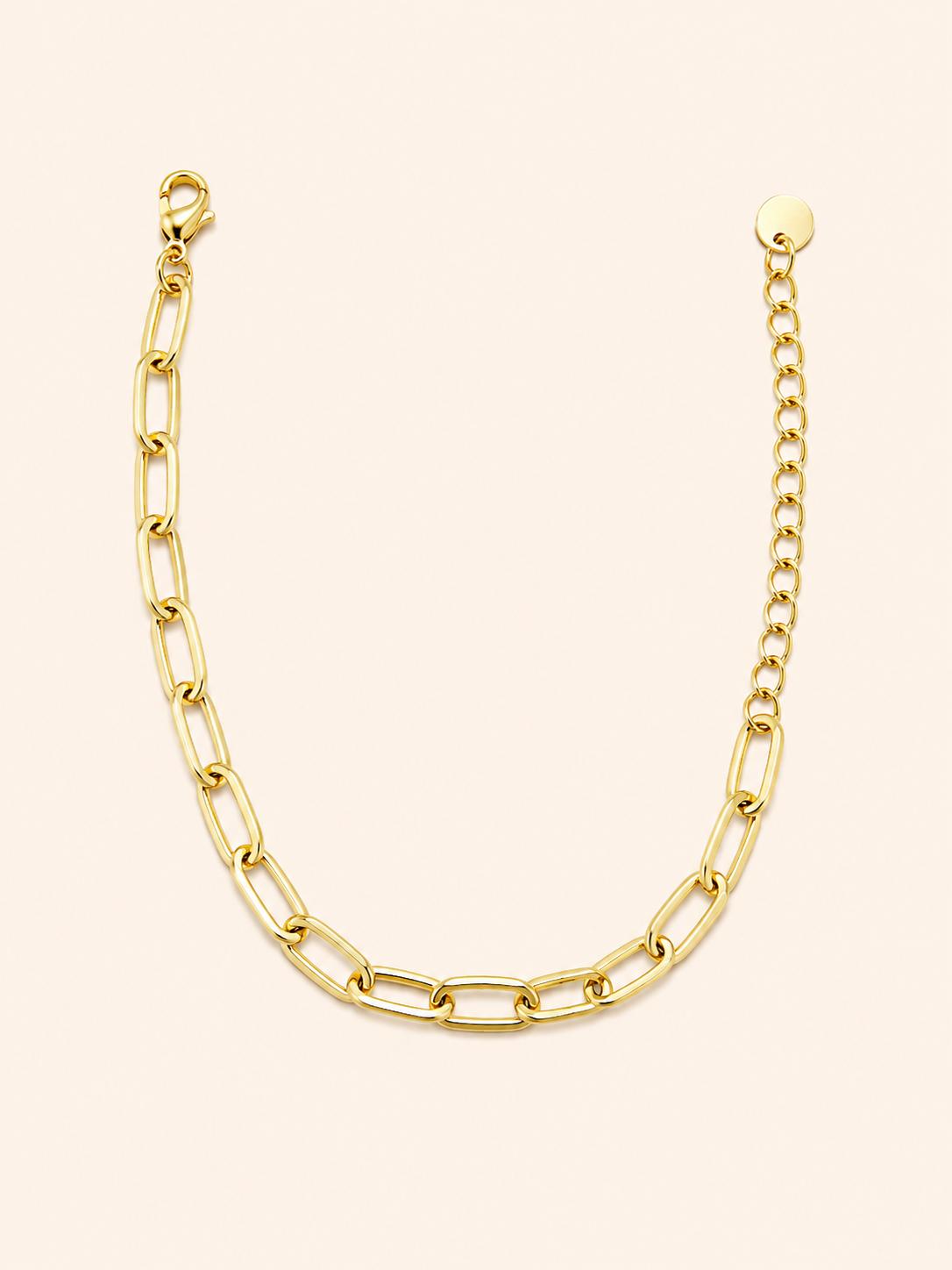 Bracciale Catena Paperclip Maxi Dorata