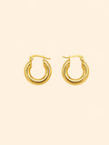 Orecchini Cerchio Tubolare Chunky Lucido in Acciaio Inossidabile – Oro / Argento