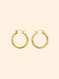 Orecchini Cerchio Tubolare Twist Elicoidale in Acciaio Inossidabile – Oro / Argento
