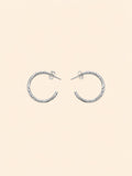Orecchini Semi-Cerchio a C con Texture Treccia Intrecciata in Acciaio Inossidabile – Oro / Argento